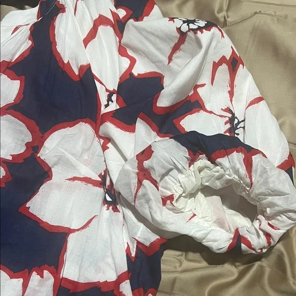 Floral Women's Top - Red white and blue - Picture 2 of 3